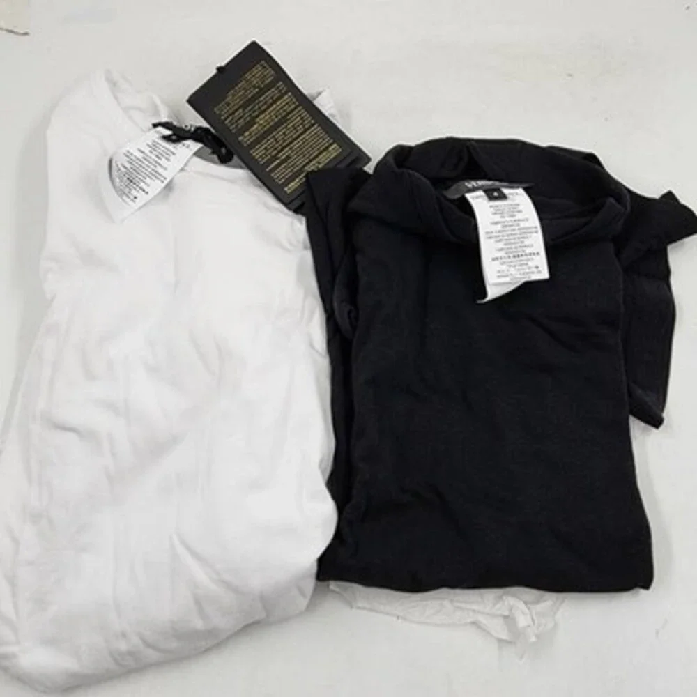 Versace Cotton Blend Tees Men's 4 Black/White Short Sleeve Pullover - Pack of 2